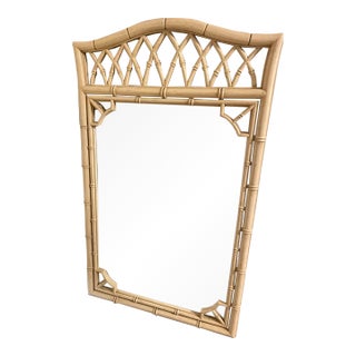 Vintage Thomasville Allegro Faux Bamboo Mirror For Sale