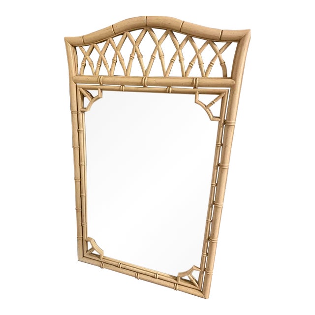 Vintage Thomasville Allegro Faux Bamboo Mirror For Sale