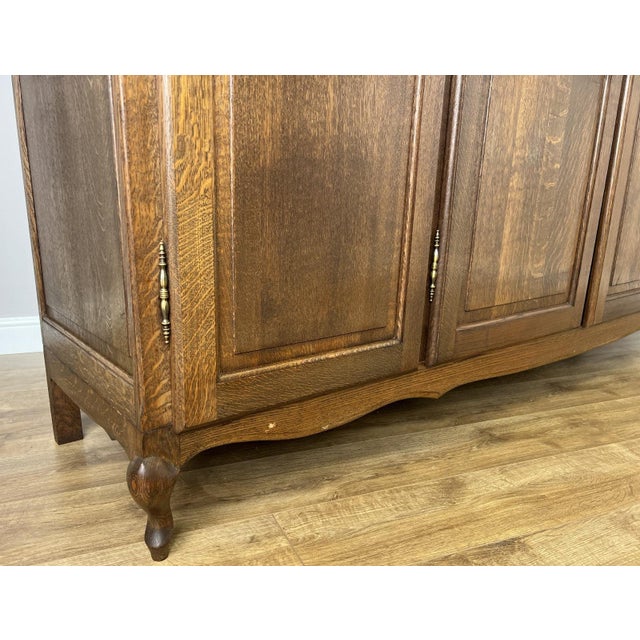 Wood Vintage French Louis XVI Style Wardrobe in Oak For Sale - Image 7 of 10