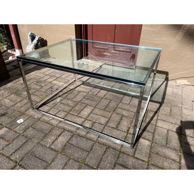 1970s Modern Metal and Glass Coffee Table For Sale - Image 9 of 9