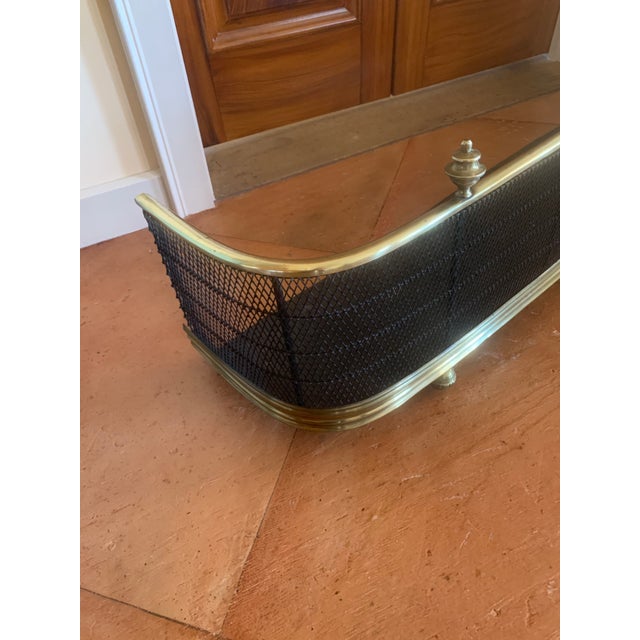 Mid 19th Century Antique English Brass and Wirework Fender For Sale - Image 5 of 18