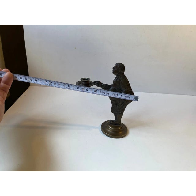 Metal Bronze Candleholder, 1930s For Sale - Image 7 of 8