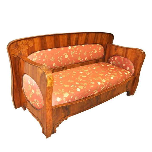 1990s Vintage Walnut Liberty Sofa For Sale - Image 5 of 5