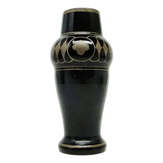 Antique Art Nouveau Vase with Glass, 1900s For Sale