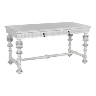 Portuguese Desk, Small, Solid White For Sale
