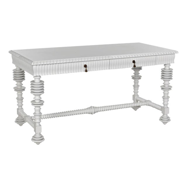 Portuguese Desk, Small, Solid White For Sale