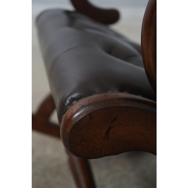 Brown Tufted Leather Rocking Chair For Sale - Image 15 of 18
