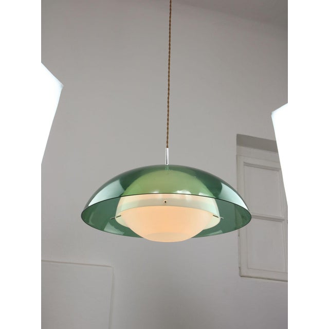 Plastic Italian Space Age Green Pendant Lamp in Acrylic Glass For Sale - Image 7 of 18