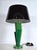 An impressively large postmodern 1980s green ceramic glazed table lamp by François Châtain design studio. Very postmodern...