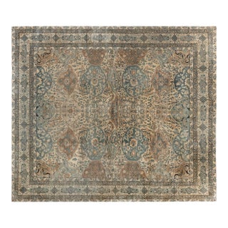 Authentic 1900s Persian Kirman Handmade Wool Carpet For Sale