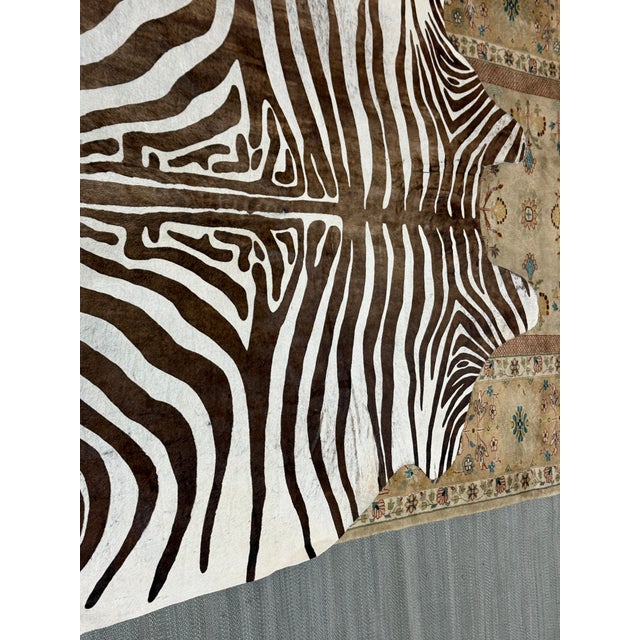 Early 21st Century 5ft 1in × 5ft 8in Zebra Printed Hair on Hide Area Rug For Sale - Image 5 of 12