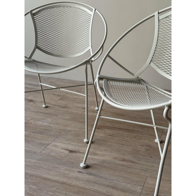 1950s 1950s Maurizio Tempestini for Salterini Petite Radar Wrought Iron Lounge Chairs, a Pair For Sale - Image 5 of 12