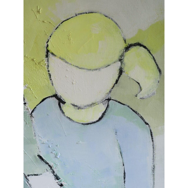 Mid-Century Modern 'Afternoon Lesson' Expressive Figurative Oil Painting by Swedish Artist Hans Osswald (1919-1983), Framed For Sale - Image 10 of 13