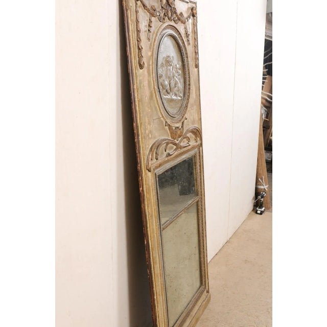 Neoclassical 18th Century French Petit Enfant Trumeau Mirror For Sale - Image 3 of 9
