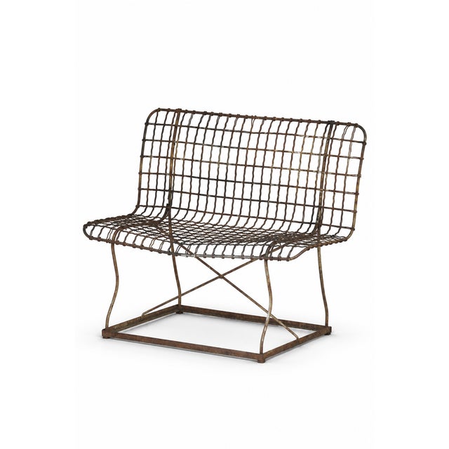 Antique Industrial Wire Garden Bench For Sale - Image 4 of 8
