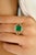Statement Emerald Split Ring Size 7 in 14k Gold With Diamonds For Sale In New York - Image 6 of 12