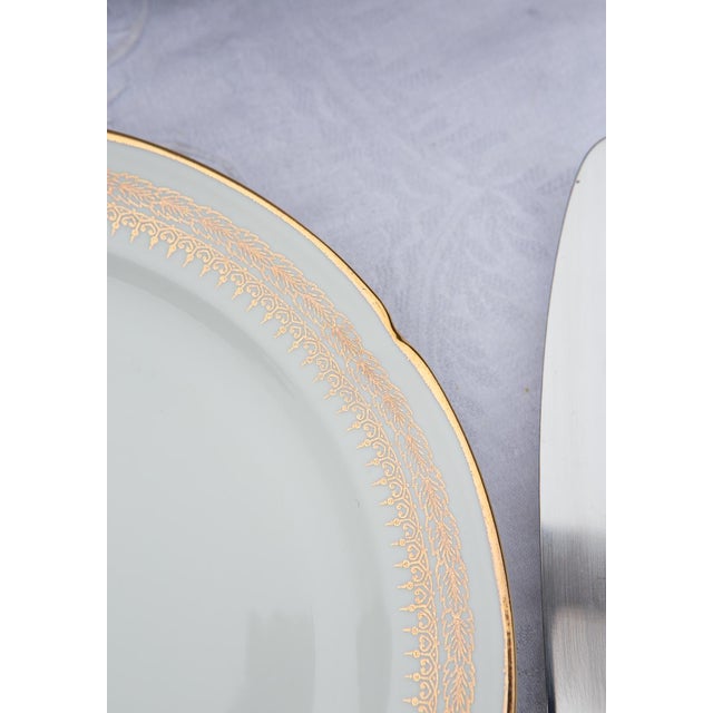 Porcelain Flat Plates with Gilt Details from Limoges, 1960s, Set of 12, in Flawless conditions. Designed 1960 to 1969