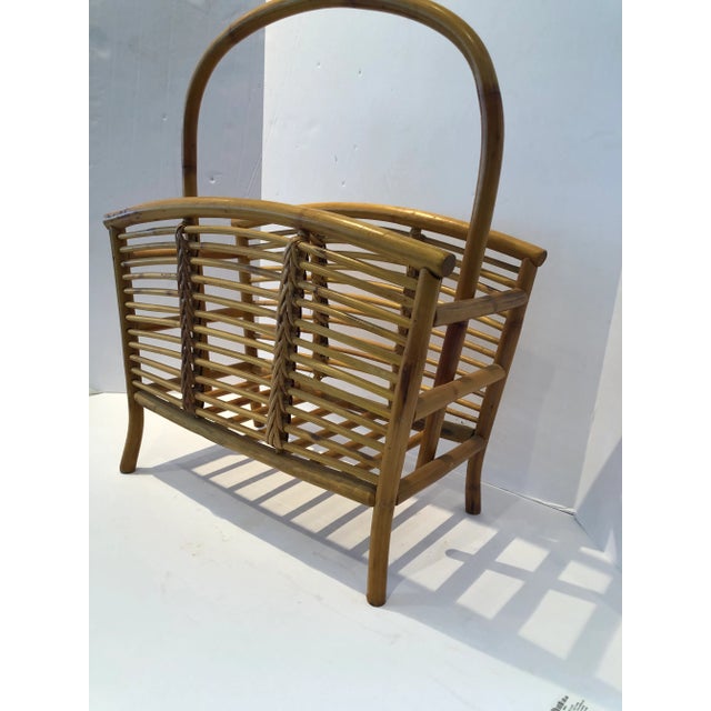 1960s Palm Beach Style Bamboo Magazine Holder For Sale In New York - Image 6 of 11