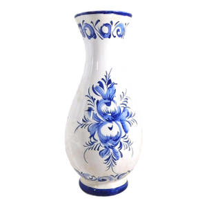 Rc CL Portugal White Vase Jug With Blue Floral Design