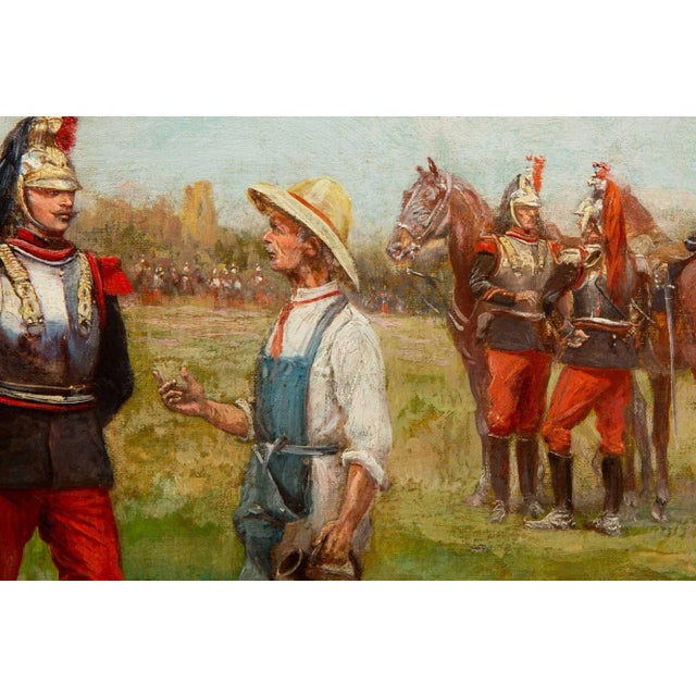 French Antique Franco-Prussian War Painting of Cuirassiers by Paul Perboyre For Sale - Image 11 of 12