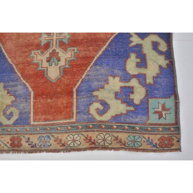Red & Blue Vintage Floor Rug For Sale - Image 10 of 10