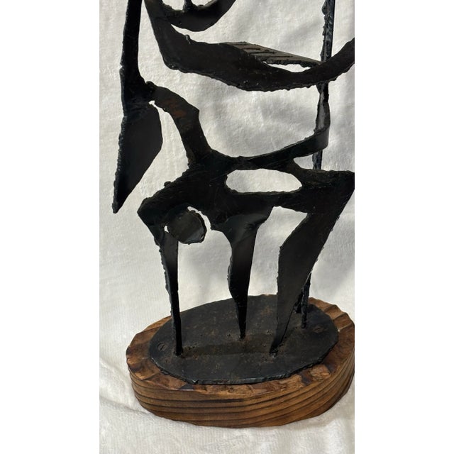 Mid- Century Brutalist Raw Welded Metal Sculpture “ Piano Man “- 21”h For Sale In Chicago - Image 6 of 6