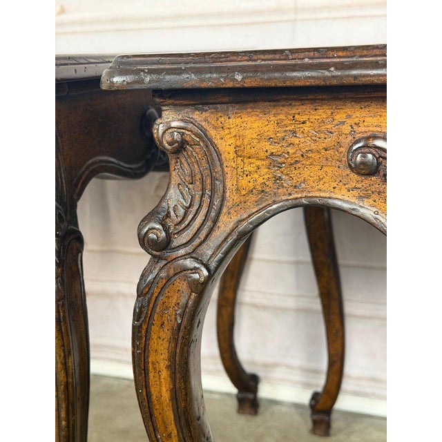 Pair of Louis XV Side Tables, Burl Walnut, Hand-Carved, Circa 1920s For Sale - Image 15 of 18