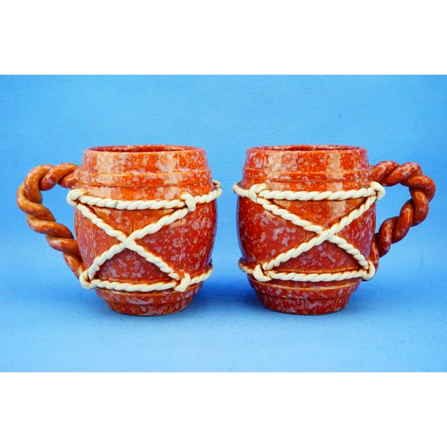 Vintage Ceramic Service with Jug and Glasses by La Colonnata Sesto Fiorentino, 1920s, Set of 7 For Sale - Image 15 of 18