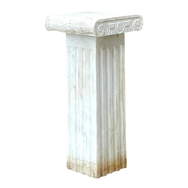 Vintage Ionic Style Marble Pedestal For Sale