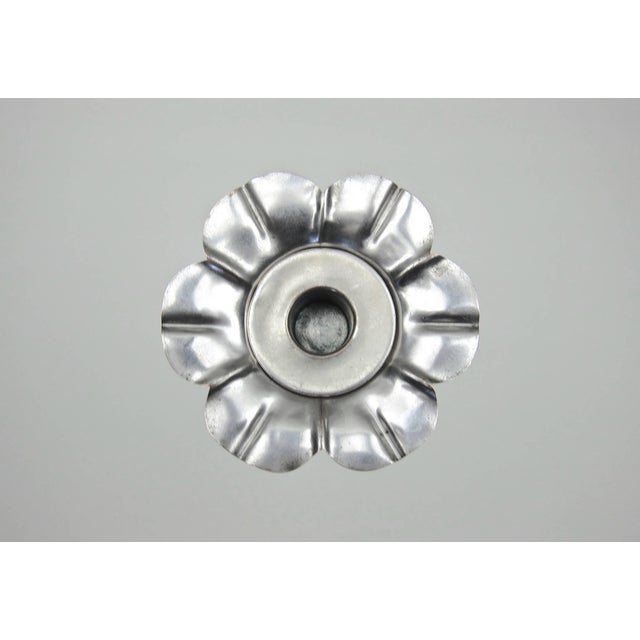 Metal Marie Zimmermann Tall Arts and Crafts Silver Candle Holder Pair, Circa 1915 For Sale - Image 7 of 11