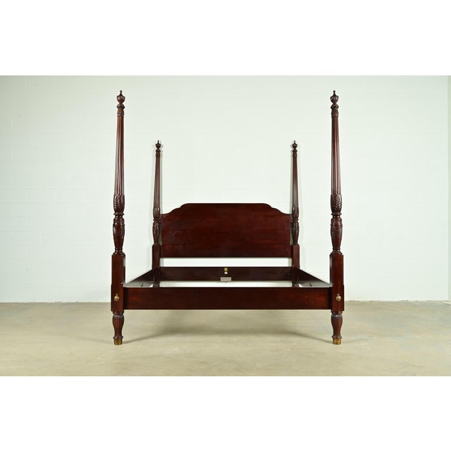 A gorgeous Georgian or Chippendale style four-poster king size bed By Baker Furniture, "Historic Charleston" Collection...