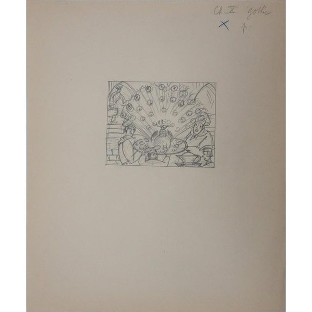 Jean-emile laboureur (1877-1943) peacock, 1937 original pencil drawing unsigned on paper 26 x 21.5 cm reference: catalogue...