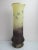 Art Nouveau Antique Daum Nancy Etched & Enamel Gilt Flower Vase15" Tall Art Glass Vase For Sale - Image 3 of 11