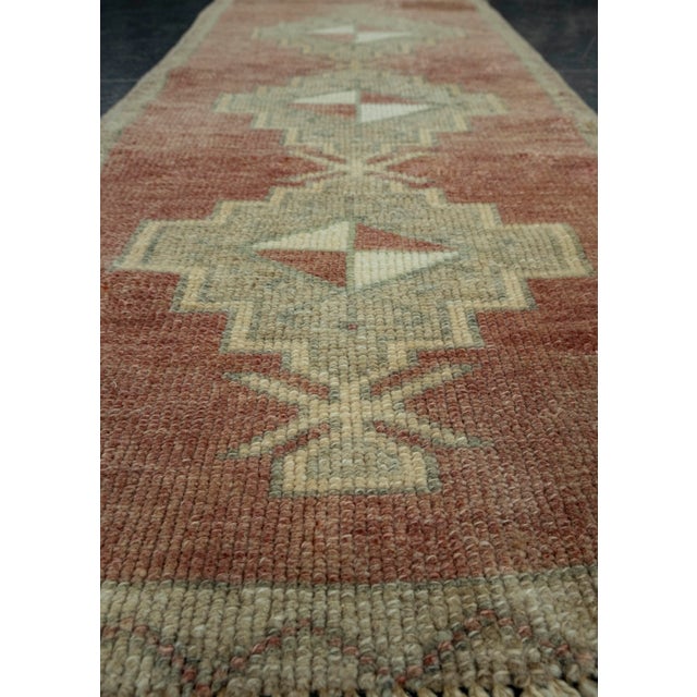 Turkish Turkish Mini Rug Oriental Hand Knotted Vintage Rug 1'6" x 3'6" #16507 For Sale - Image 3 of 8