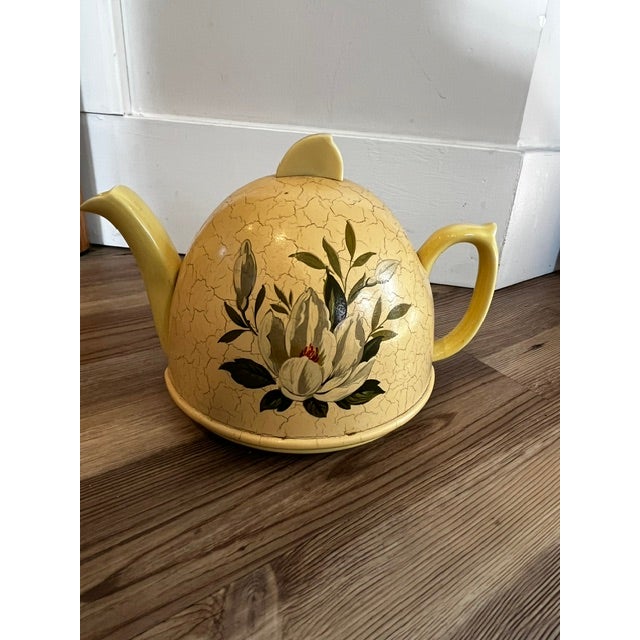 Mid-Century Modern Mid 20th Century Ceramic Teapot With Felt Warmer Insulator Cover For Sale - Image 3 of 16