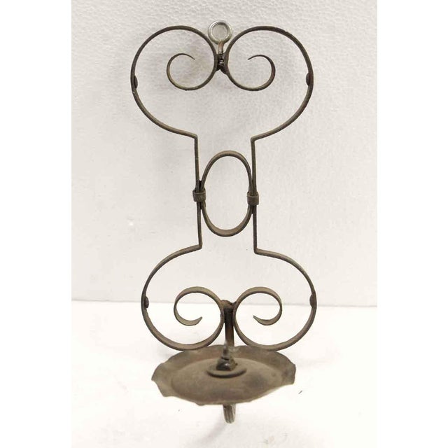 Wrought Iron And Brass Wall Mount Candle Holder Chairish