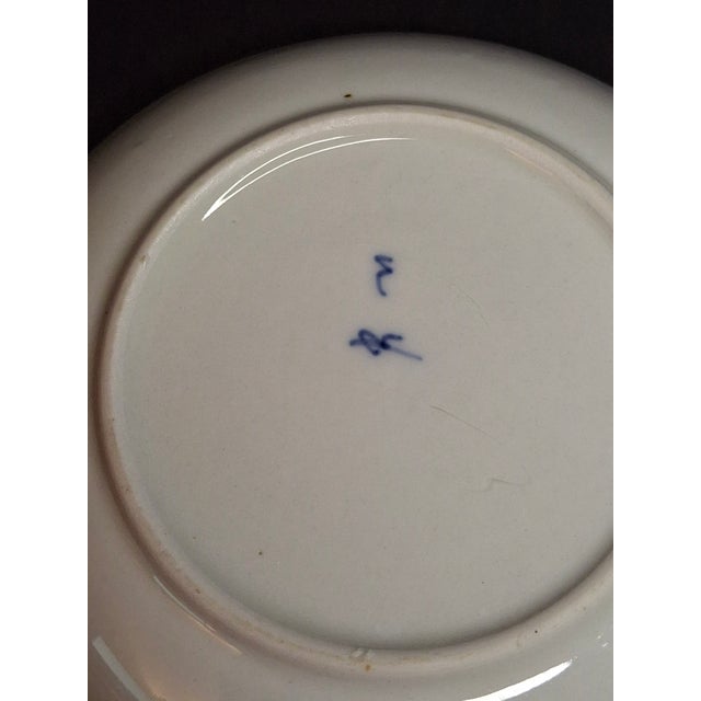 Ceramic Antique Royal Copenhagen Blue Fluted Tea Bowl Saucer Late 18th Century 3 Waves Mark For Sale - Image 7 of 10