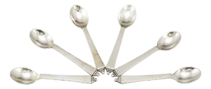 Pyramide Silver Spoons by Georg Jensen, 1960s, Set of 6