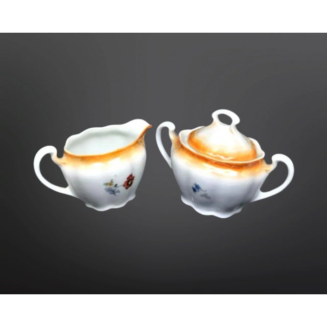 Rustic European Antique Circa 1920's Creamer and Sugar Bowl Set- 2 Pieces For Sale - Image 3 of 7