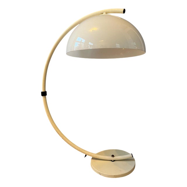 Mid-Century White Flexible Snake Mushroom Floor Lamp from Dijkstra For Sale