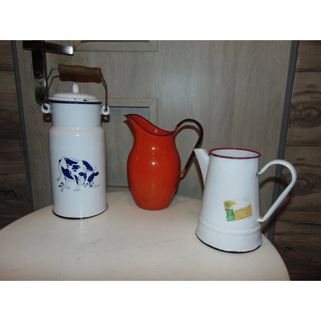 Red Mid-Century Industrial Jugs, Set of 3 For Sale - Image 8 of 8