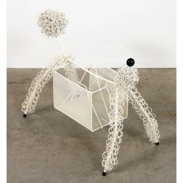 White Mid Century Modern Frederic Weinberg Style Poodle Magazine Holder For Sale - Image 8 of 10