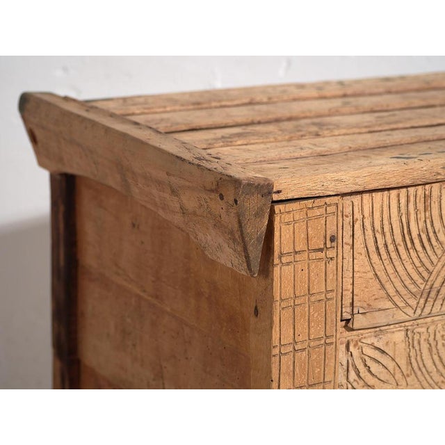 Antique Primitive Style Carved Chest, 1920s For Sale - Image 4 of 14