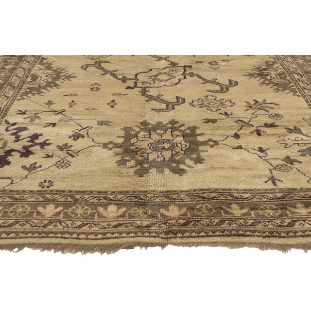 Mid 20th Century Vintage Turkish Oushak Rug- 05'08 X 07'10 For Sale - Image 5 of 12