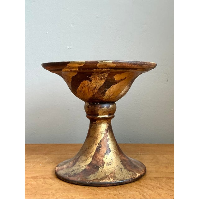 Vintage Gilt Striped Ceramic Pedestal For Sale - Image 9 of 12