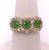 Metal Three-Stone Emerald and Diamond Modern Ring, Size 5.5 For Sale - Image 7 of 11