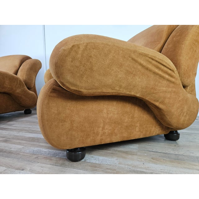 Large Fabric Lounge Chairs, 1970, Set of 2 For Sale - Image 11 of 13