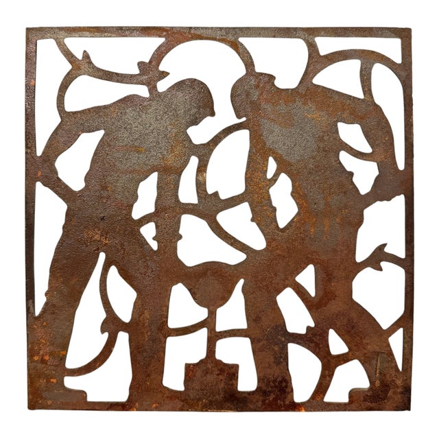 Art Deco Cast Iron Foundry Workers Panel For Sale - Image 9 of 9