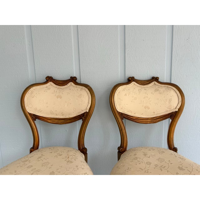 Mid 19th Century Pair of 19th Century French Transitional Louis Xv–xvi Style Water-Gilded Side Chairs For Sale - Image 5 of 12