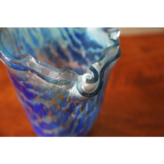 Anactacia Glass Double Ribbon Art Vase Handmade in Greece 10" For Sale - Image 6 of 9